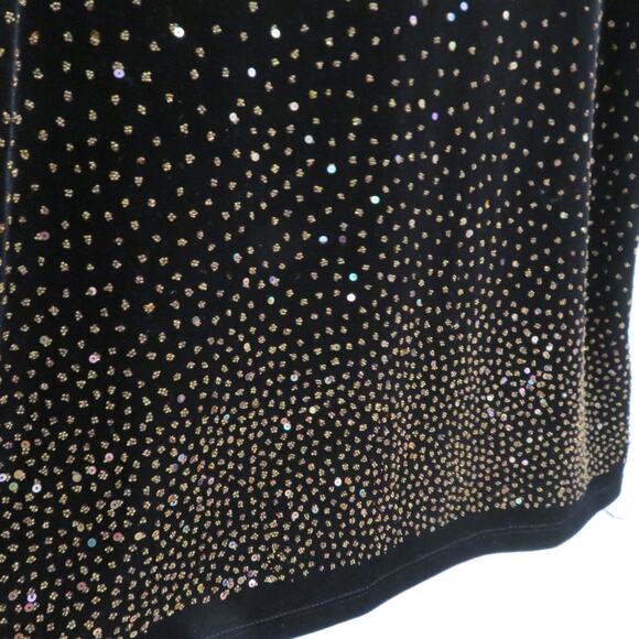 AGB Byer California Womens Sz M Black Gold Embellished Top Y2K Sequin Velvet NWT - Picture 3 of 6